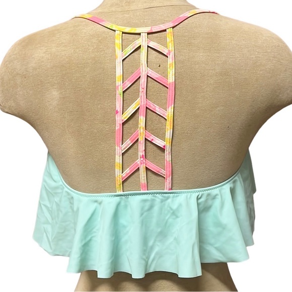 Last chance…PINK Victoria’s Secret Bikini Top Swimsuit Swim Flounce L Large - Picture 2 of 5